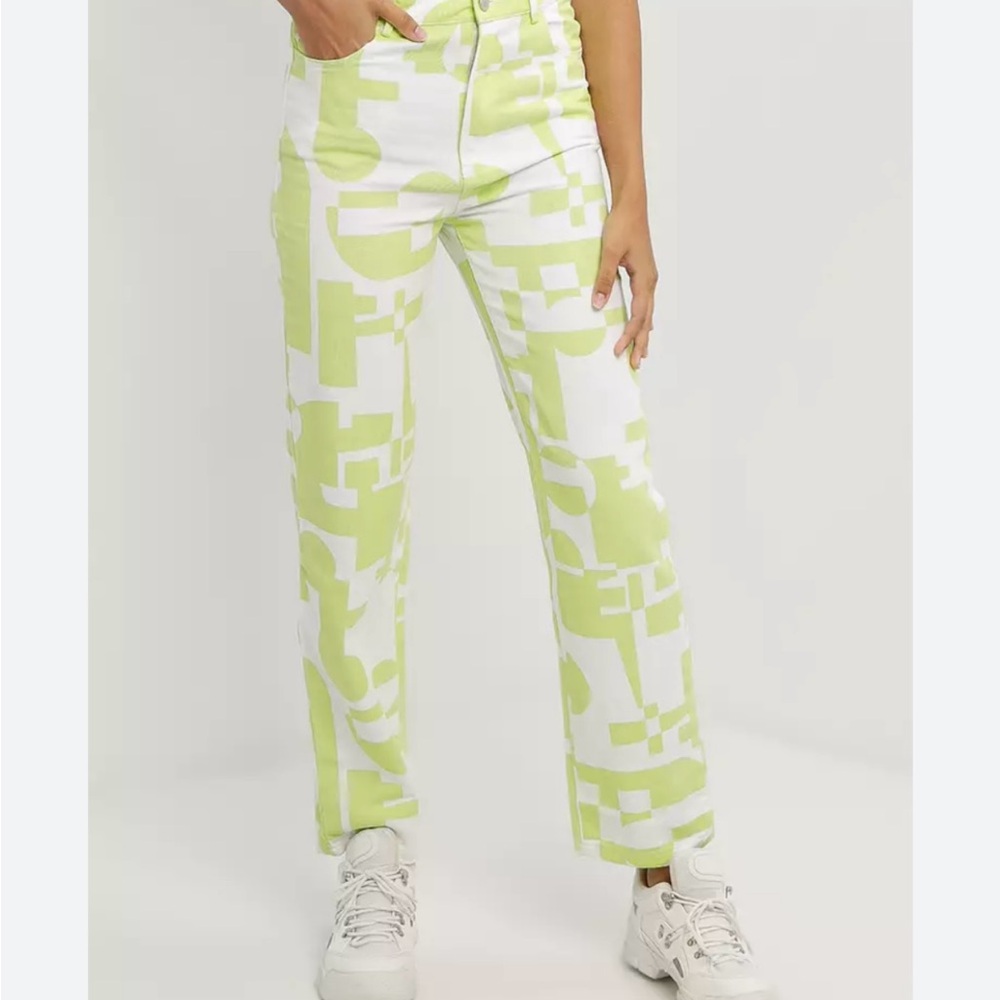 Peppermayo Lime and White Patterned Pants
